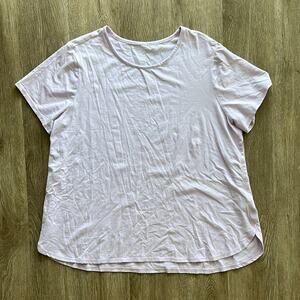 J.Jill Fit Progress Shirttail Tee Lavender Purple T-Shirt XL Petite Soft Stretch